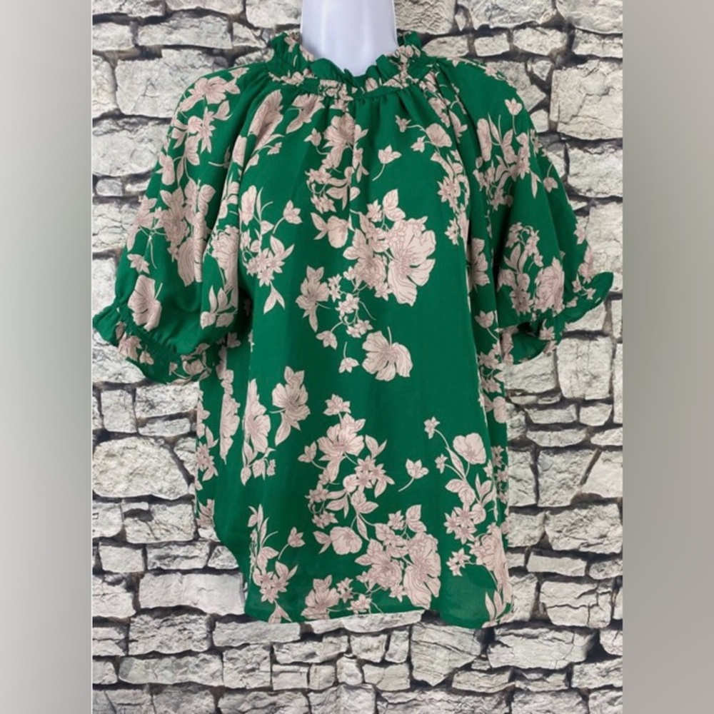 NWOT Sienna Sky Semi Sheer Balloon Sleeve Blouse